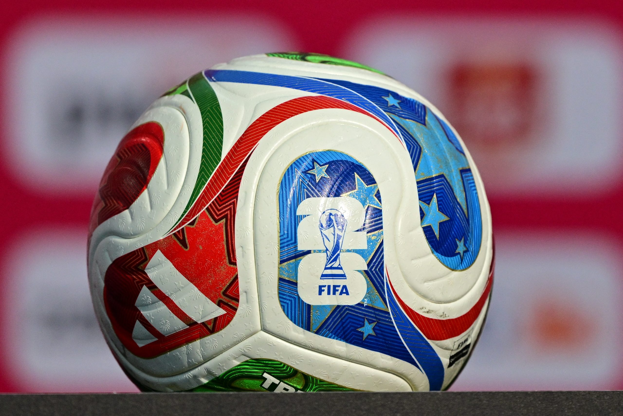Close up on a Fifa WC2026 soccer ball at a press conference of Belgian national soccer team Red Devils in their base camp, home of the Seattle Sounders, Renton, Seattle, USA, on Thursday 11 June 2026. The Red Devils prepare for the 2026 FIFA World Cup.
BELGA PHOTO DIRK WAEM (Photo by DIRK WAEM / BELGA MAG / Belga via AFP)